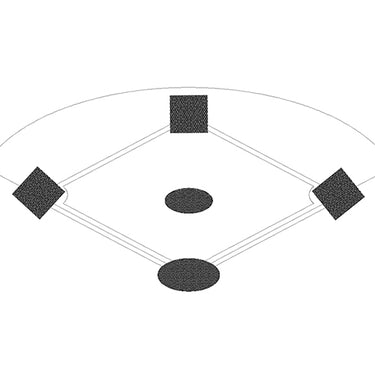 Baseball Tarp with Ground Stakes (26 ft. Round - 6 oz. Polyethylene) (Home Plate) (White or Silver - Reversible)